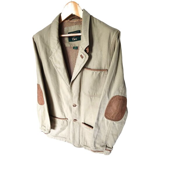 Orvis Men Vintage Elbow Patch Fishing Hunting Button Down Jacket Size Med Tall - Picture 3 of 13